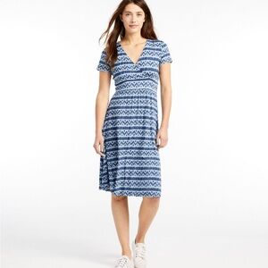 L.L. Bean Faux Wrap Casual Knit Dress in Women’s XL Petite